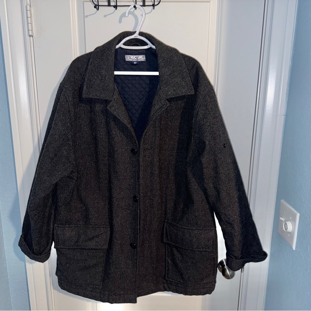 Structure Charcoal Women’s Wool Coat Size XL